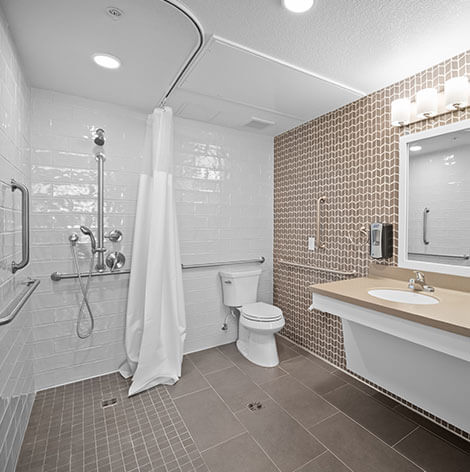Memory care assisted living bathroom at Good Samaritan Society - Water Valley Senior Living Resort