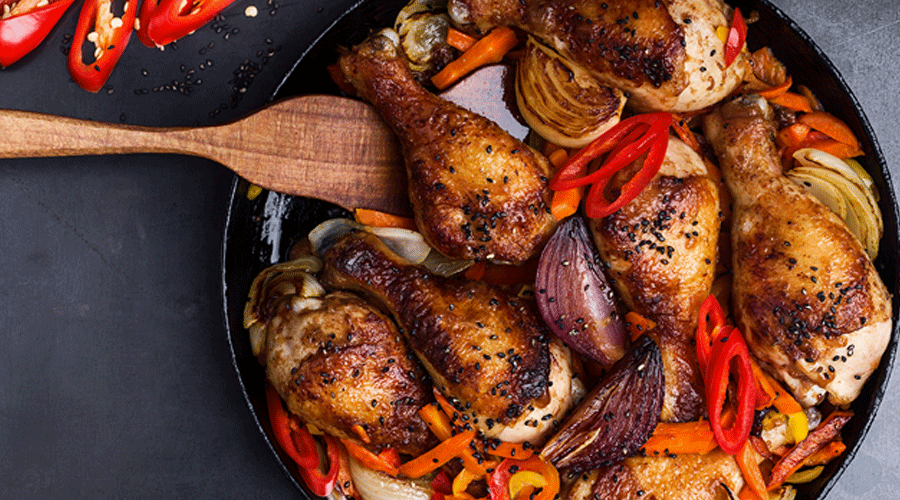 Delicious chicken dinner.