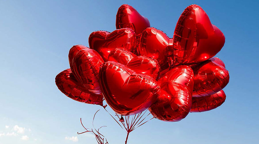 Heart shaped balloons.