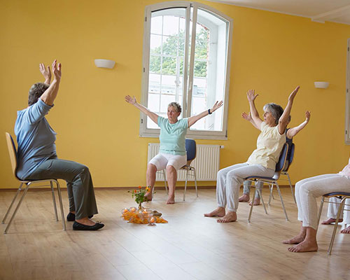Senior fitness class.
