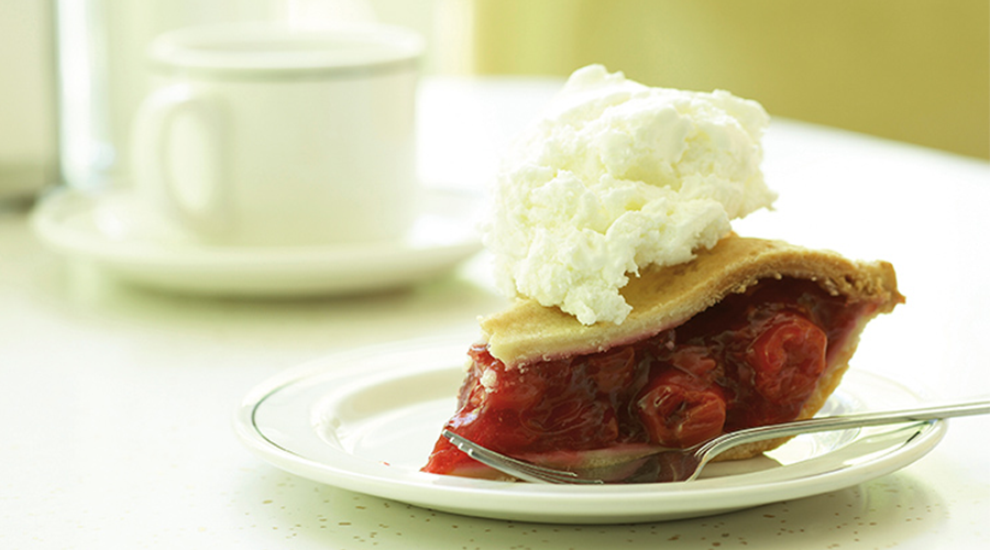 Slice of raspberry pie.