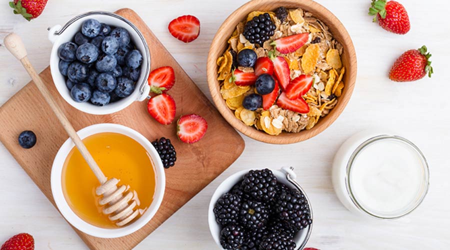 Delicious breakfast assortment.