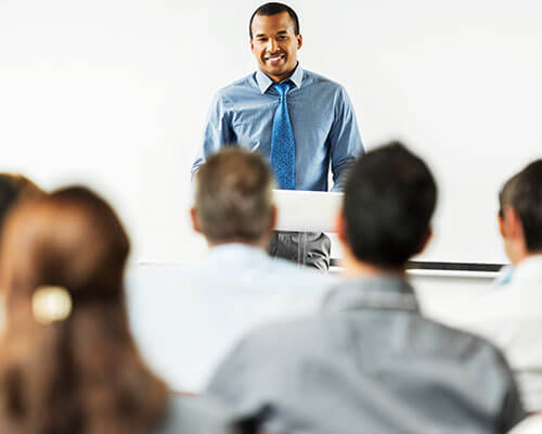 Man presenting.