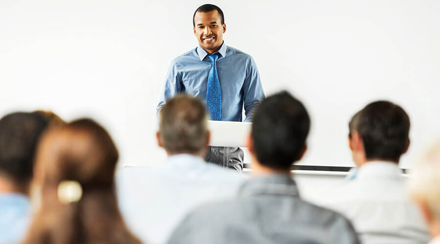 Man presenting.