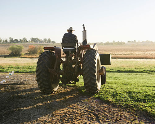 Man on tractor
