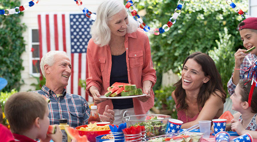 Red, white and blue themed picnic.