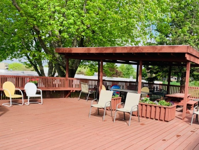 Beautiful patio available for nursing home residents and families to enjoy the outdoors at Good Samaritan Society - Algona in Algona, Iowa.