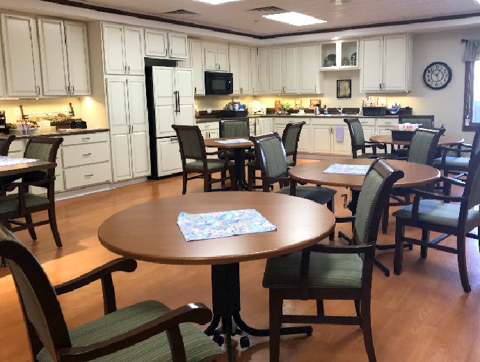 The activity room is a great space to gather with friends for a game or Bingo at Good Samaritan Society - Arthur in Arthur, North Dakota.