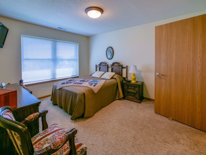 Large master bedroom with closet at Good Samaritan Society - Battle Lake in Battle Lake, Minnesota.