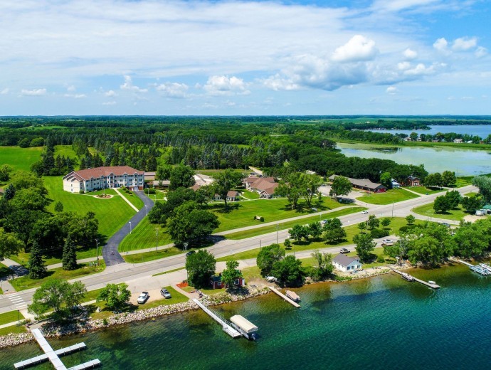 Aerial view of the Good Samaritan Society - Battle Lake campus in Battle Lake, Minnesota.