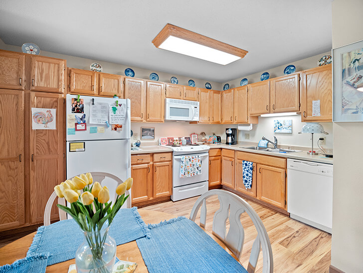 Assisted living apartment kitchen at Good Samaritan Society - Battle Lake