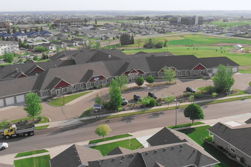 Aerial view of Good Samaritan Society - Augusta Place in Bismarck, North Dakota.