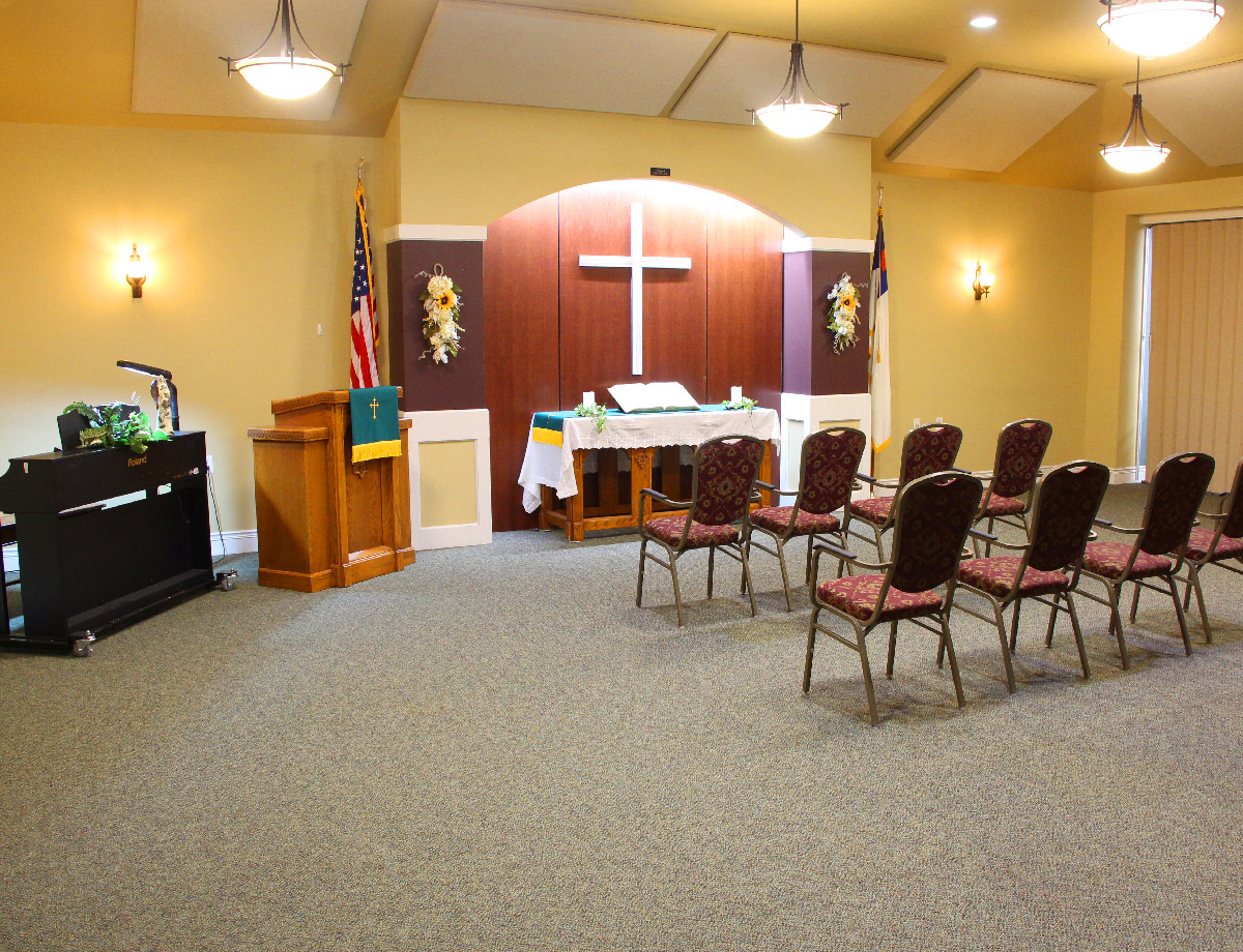 The chapel offers religious services for residents and staff at Good Samaritan Society - Augusta Place in Bismarck, North Dakota.