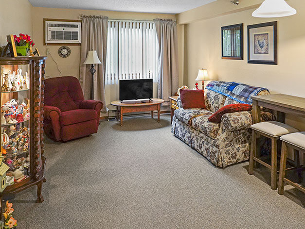 Assisted living apartment living room at Good Samaritan Society - Bethany in Brainerd, MN.