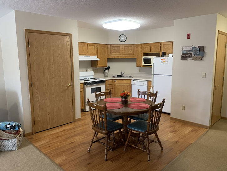 Independent living apartments feature full-size kitchens at Good Samaritan Society - Hidewood Estates in Clear Lake, South Dakota.