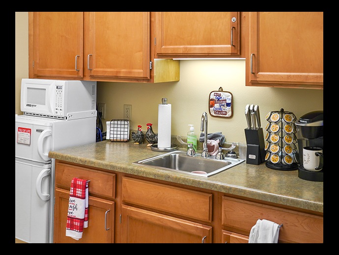 In-unit apartment kitchen available at Good Samaritan Society - Fargo in Fargo, North Dakota.