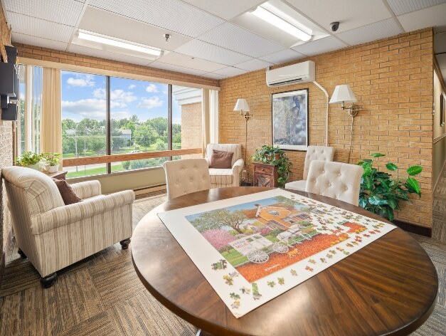 Fort Collins Village Assisted Living Sitting Area and Puzzles