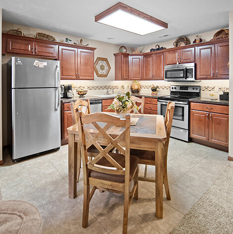 The spacious full-size kitchens are a highlight in the independent living townhomes at Good Samaritan Society - Hastings Village in Hastings, Nebraska.