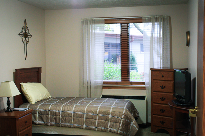 Peaceful single room available for individuals and families in need of respite care.
