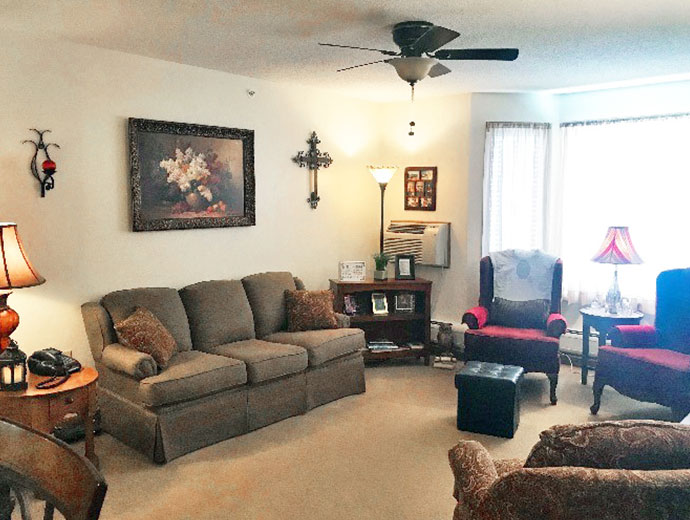 The Garden Terrace apartments provide a spacious family room at Good Samaritan Society - Hays in Hays, Nebraska.