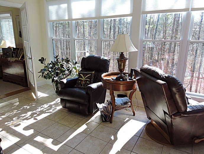 Relax in your sunroom in the independent living twin homes at Good Samaritan Society - Hot Springs Village in Hot Springs, Arkansas.