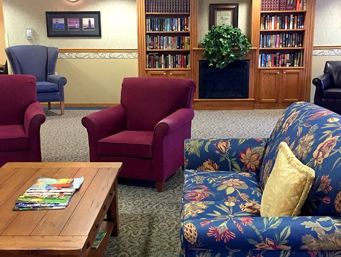Gathering area for friends, families and residents at Good Samaritan Society - Indianola in Indianola, IA.
