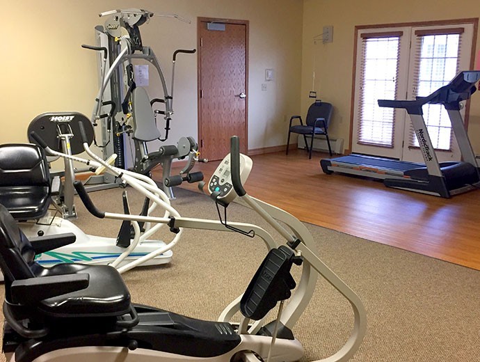 Dedicated wellness center available for residents to exercise at Good Samaritan Society - Indianola in Indianola, IA.