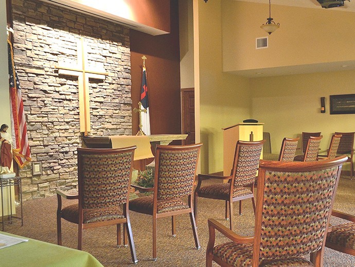 Community chapel offering services and devotions for residents and staff at Good Samaritan Society - Northwood Retirement Community in Jasper, Indiana.