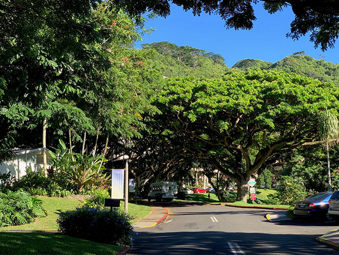Good Samaritan Society - Pohai Nani offers a semi-private entrance onto the campus in Kaneohe, Hawaii.