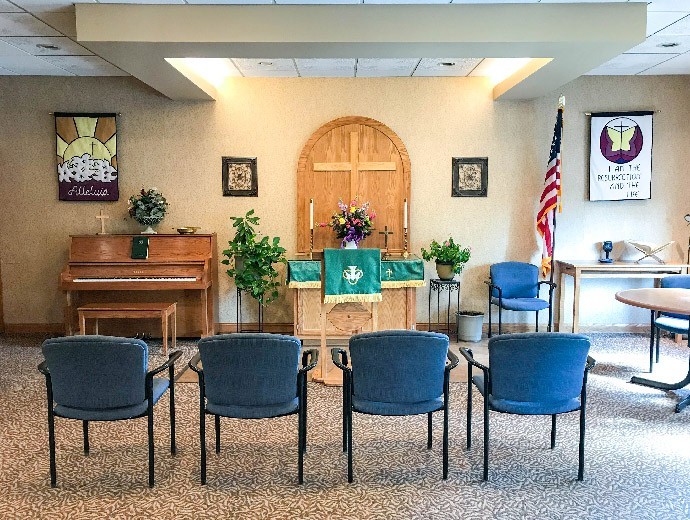 The chapel is available for residents to gather for a time of worship at Good Samaritan Society - Larimore in Larimore, North Dakota.