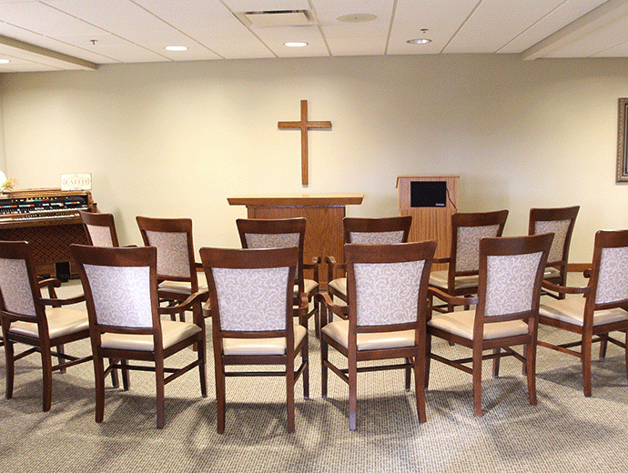 The Chapel offers weekly religious services on-site at Good Samaritan Society - Le Mars in Le Mars, Iowa.