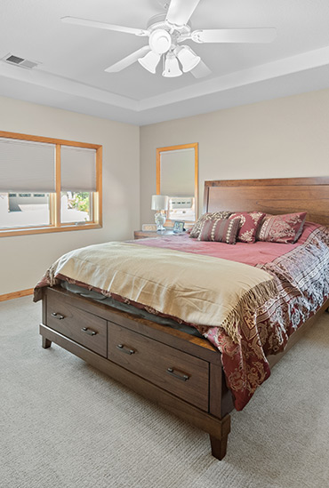 Independent Living twin home bedroom at Good Samaritan Society - Loveland Village in Colorado.