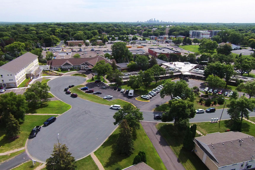 Aerial view of Good Samaritan Society - Ambassador in New Hope, Minnesota.