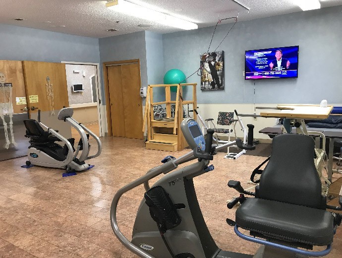 Rehab therapy gym with latest machines to help you get back to life at Good Samaritan Society - Oakes in Oakes, North Dakota.