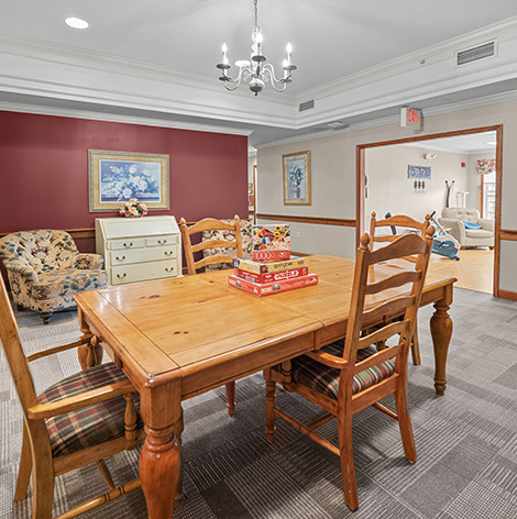 Residents can enjoy time with friends and fellow residents in the activity room at Good Samaritan Society - Prairie View Gardens in Kearney, Nebraska.