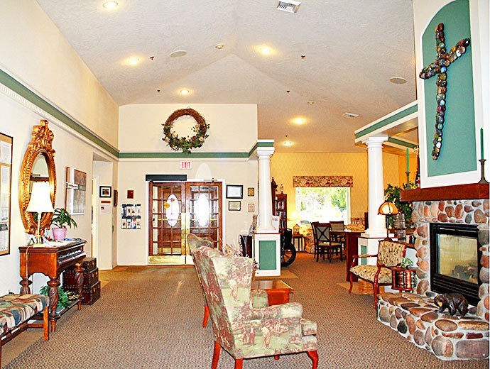 Welcoming lobby and seating areas available for friends and family members to meet up with residents at Good Samaritan Society - Willow Wind in Prescott, Arizona
