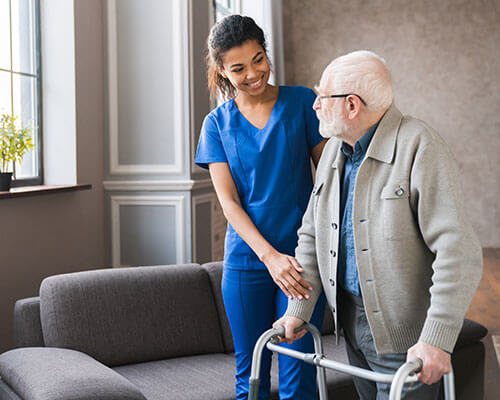 Nurse assisting a patient.