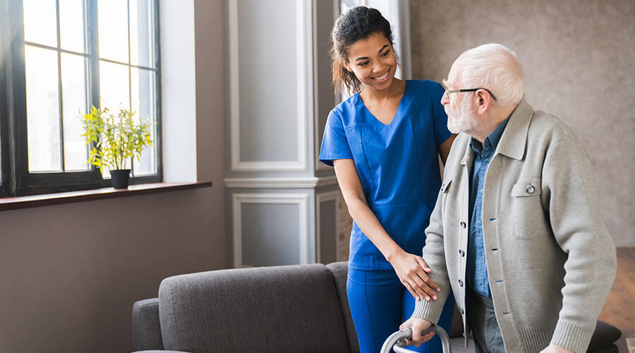 Nurse assisting a patient.