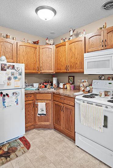 Gardenstone independent living apartment kitchen at Good Samaritan Society - Sioux Falls Village