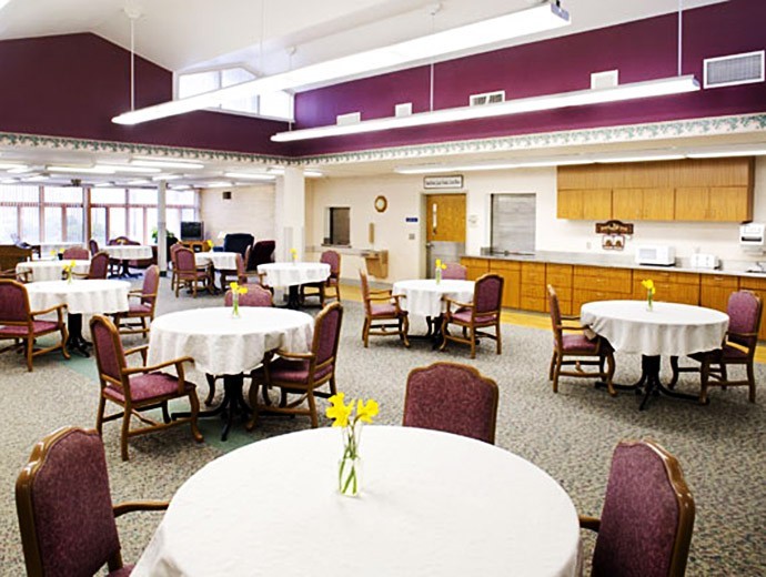 Community dining room available for residents to connect over a meal at Good Samaritan Society - Luther Manor in Sioux Falls, South Dakota.