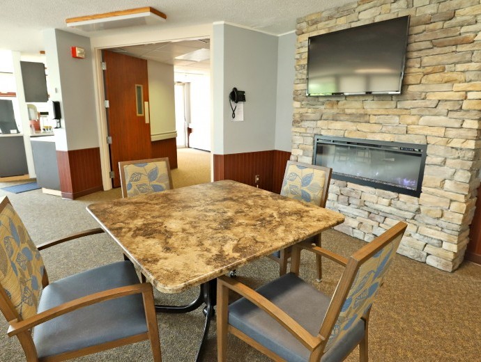 Community dining room for residents to connect with friends for a meal at Good Samaritan Society - Sioux Falls Center in Sioux Falls, South Dakota.