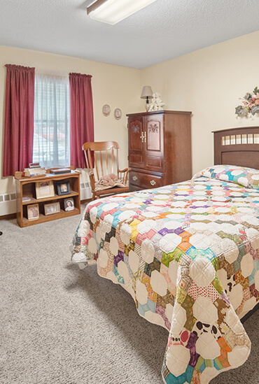 Wilde Ridge independent living apartment bedroom at Good Samaritan Society - Superior