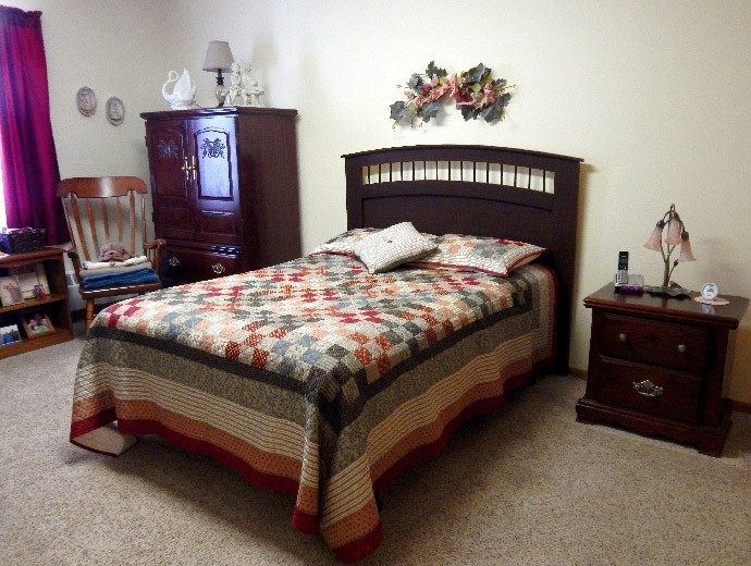 Spacious bedroom for independent living residents at Good Samaritan Society - Superior in Superior, Nebraska.