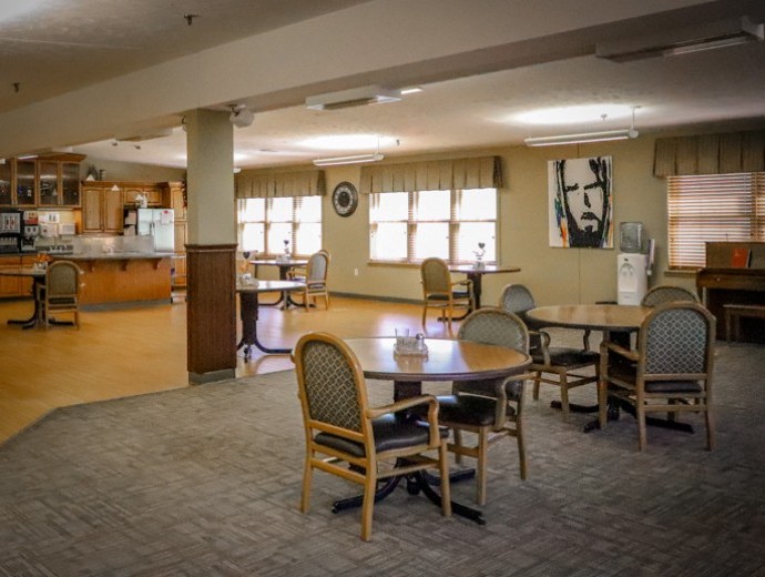Enjoy conversation or a game with friends in the activity room at Good Samaritan Society - Syracuse in Syracuse, Nebraska.
