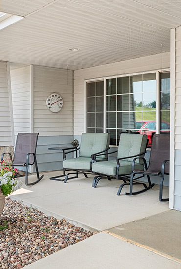Independent living patio at Good Samaritan Society - West Union.