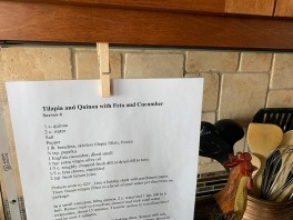 Recipe hanging on a clothespin