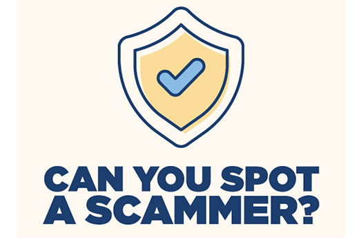 "Can you spot a scammer?" graphic.