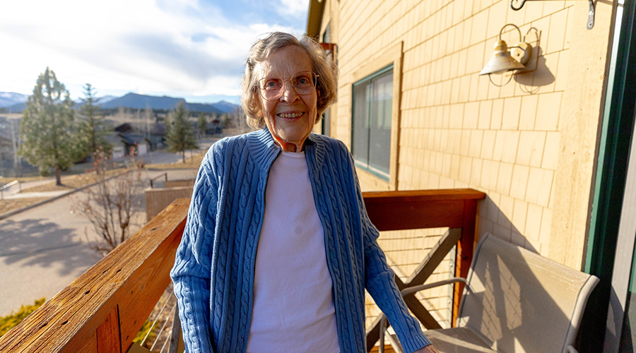 Anne LaFollette is getting plugged in to her new surroundings at Good Samaritan Society – Estes Park in Colorado.