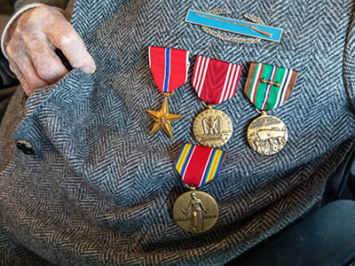 Paul Priest's jacket with medals.