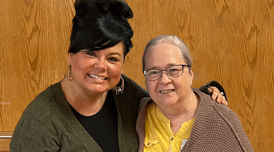 Sherleyn Hornick and Sarah Meeker fulfill wishes of hospice patients at Good Samaritan Society - Ottumwa in Ottumwa, Iowa.
